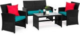 Best Choice Products 4-Piece Outdoor Wicker Patio Furniture Set