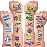 2026 World Cup Temporary Tattoos 45pc Sheet Set
