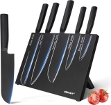 Keycut 6-Piece Japanese Stainless Steel Knife Set with Magnetic Block