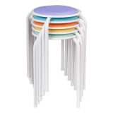 5-Pk Fat Catalog Assorted Color Metal Stack Stool w/Padded Seat $82.95