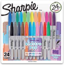 Sharpie Electro Pop 24-Count Permanent Markers $18
