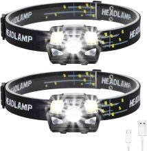 2 Pack Super Bright LED Head Lights with 5 LED 5 Modes and Motion Sensor  $7.60