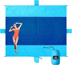 Zeepair Waterproof Sandproof Oversized 10 x 9 ft Beach Mat (Ocean Blue)  $6.60