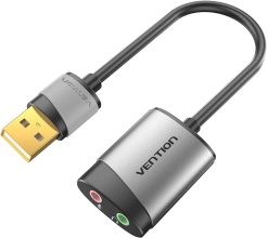 Vention USB to 3.5mm Audio External Soundcard Adapter $2.97