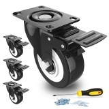 4-Pack Decolighting 2″ Polyurethane Caster Swivel Wheels with Lock  $12.54