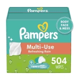504-Count Pampers Multi-Use Refreshing Rain Baby Wipes  $12.37