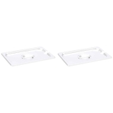 2-Pack AmazonCommercial 1/4 Size Stainless Steel Slotted Steam Pan Cover  $5.19