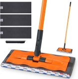 Microfiber Wet Dry Flat Floor Cleaning Mop with 3 Reusable Mop Pads  $10.99