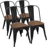Set of 4 Yaheetech 18″ Classic Iron Metal Dinning Chair  $164.99