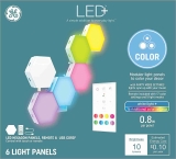 6-Pack GE Lighting LED+ Color Changing Tile Panels $18.73