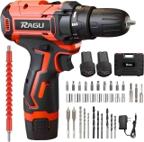 34-Piece Ragu 12V Cordless Drill Driver Set with 2 Batteries  $20.63