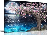 Huboskn 16″ x 12″ Magnolia Tree Canvas Wall Art  $11.89