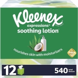 12 Cube Boxes of Kleenex Expressions Soothing Lotion Facial Tissues  $11.24