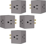 5-Pack GE 3-Outlet Extender Wall Tap Cube  $9.94