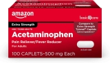 100-Count Amazon Basic Strength Pain Relief Acetaminophen Caplets, 500 mg  $3.90