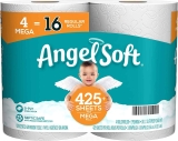 4-Pack Angel Soft 2-Ply Toilet Paper Mega Rolls  $3.89