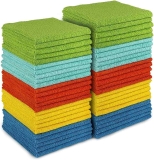 50-Pack Softer Highly Absorbent Microfiber Cleaning Cloths (12″ x 12″)  $13.56