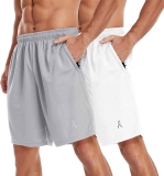 2-Pack Men’s Lightweight Workout Running Shorts with Zip Pockets  $14.49