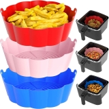 3-Pack Molato Round Reusable Air Fryer Silicone Pot (8.5″)  $12.89