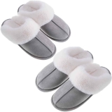 2-Pack Women’s Fuzzy Anti-Skid Sole Slippers  $14.99
