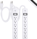 2-Pack GE 120 Volts 6 Outlet 2 Ft Cord Wall Mount Switched Power Strip  $10.29