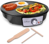 NutriChef Nonstick 12″ Hot Plate Electric Griddle & Crepe Maker  $26.21
