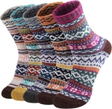 5-Pack Women’s Thick Knit Soft Cozy Wool Socks  $4.99