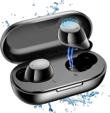 Bluetooth 5.2 Comfortable Waterproof Deep Bass Earbuds with Microphone  $7.16