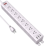 Surge Protector 24 Outlets 3 USB Ports 8 ft Cord Strip Extension  $15.99