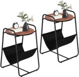 Set of 2 VECELO End Side Table Round Nightstand $32.99