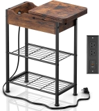 CCCEI Narrow End Table with USB-C Fast Charging Station $64.99