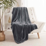 RYB HOME Grey Throw Blanket Soft Flannel Fleece Blankets $9.48