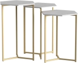 Walker Edison Modern Hexagon Nesting Side End Table Set 3-Pcs $78.50
