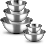 WHYSKO Meal Prep Stainless Steel Mixing Bowls Set  $15.95
