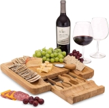 Bamboo Cheese Board Charcuterie Board Set With Cutlery  $31.99