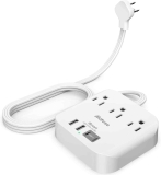 3 Outlet 2 USB-C Flat Plug Power Strip with 6ft Flat Extension Cord  $11.94