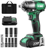KIMO 20V 1/2 Cordless Brushless Impact Wrench Set  $87.99