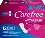 120-Count Carefree Acti-Fresh Panty Liners (Regular, Unscented)  $5.12