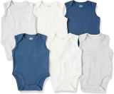6-Pack Amazon Essentials Unisex Babies’ Sleeveless Bodysuits  $7.31