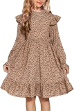 Arshiner Girl’s Long Sleeve Pleated Waist Dress  $10.99