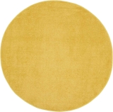 Nourison Essentials Indoor/Outdoor Yellow 4ft x round Area Rug $13.37