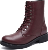 Katliu Womens Military Combat Boots Lace Up Ankle Boots $19.99
