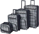4-Piece Rockland Fashion Softside Upright Luggage Set (14″/19″/24″/28″)  $99.99