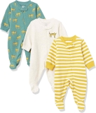 3-Pack Amazon Essentials Unisex Babies’ Footed Zip-Front Sleep and Play  $7.40