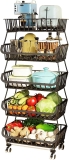 5-Tier Fruit Vegetable Wire Storage Basket with Wheels (Large)  $32.99
