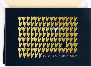 Hallmark Signature Valentines Day Card (Gold Foil Hearts) $2.94