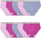 10-Pack Fruit of the Loom Women’s Hi Cut Eversoft Cotton Brief Underwear  $10.27