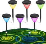 6-Pack Solar Powered Waterproof Outdoor Color Changing Pathway Lights  $16.00