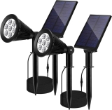 2-Pack 2-in-1 Dark Sensing Solar 7 LED Spot Lights with Solar Panel  $14.99