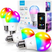 4-Pack 9W 810LM A19/E26 Dimmable, Music Sync WiFi Smart Light Bulbs  $17.35